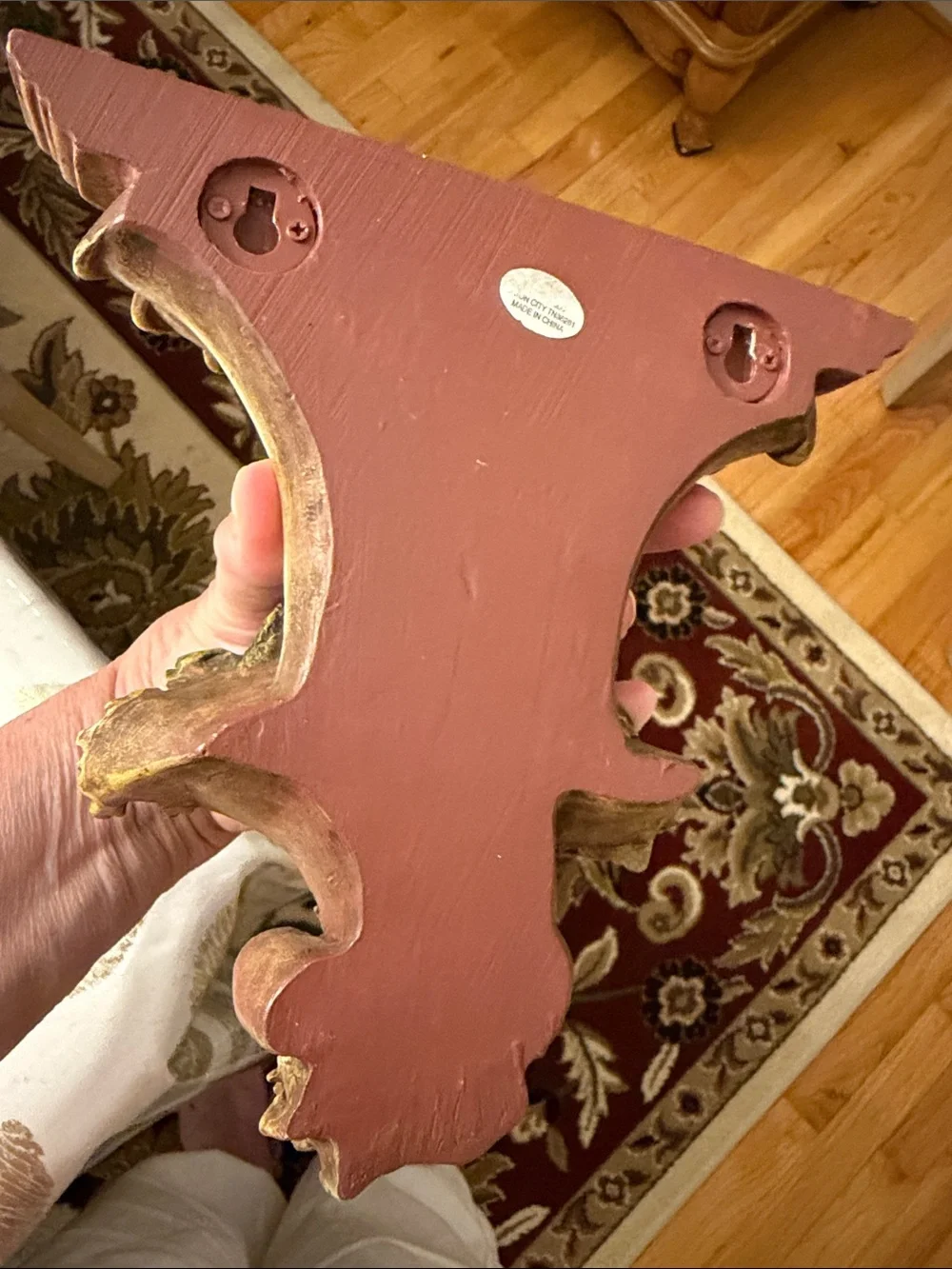 Vintage-Style Brown Monkey Wall Shelf Accent - Unbranded
